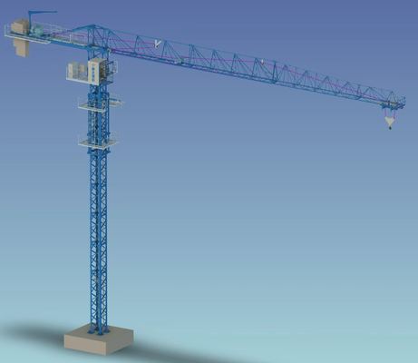 Μικρό PT4010 Flat Top Tower Crane 40m Jib 4 τόνους φορτίο ίδιο Potain Steel